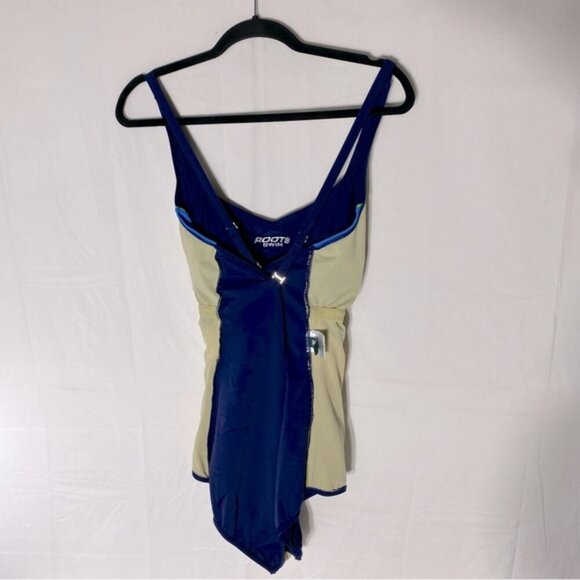 Roots Navy Blue Green One Piece swimsuit Bathing Suit 14 - Picture 6 of 15